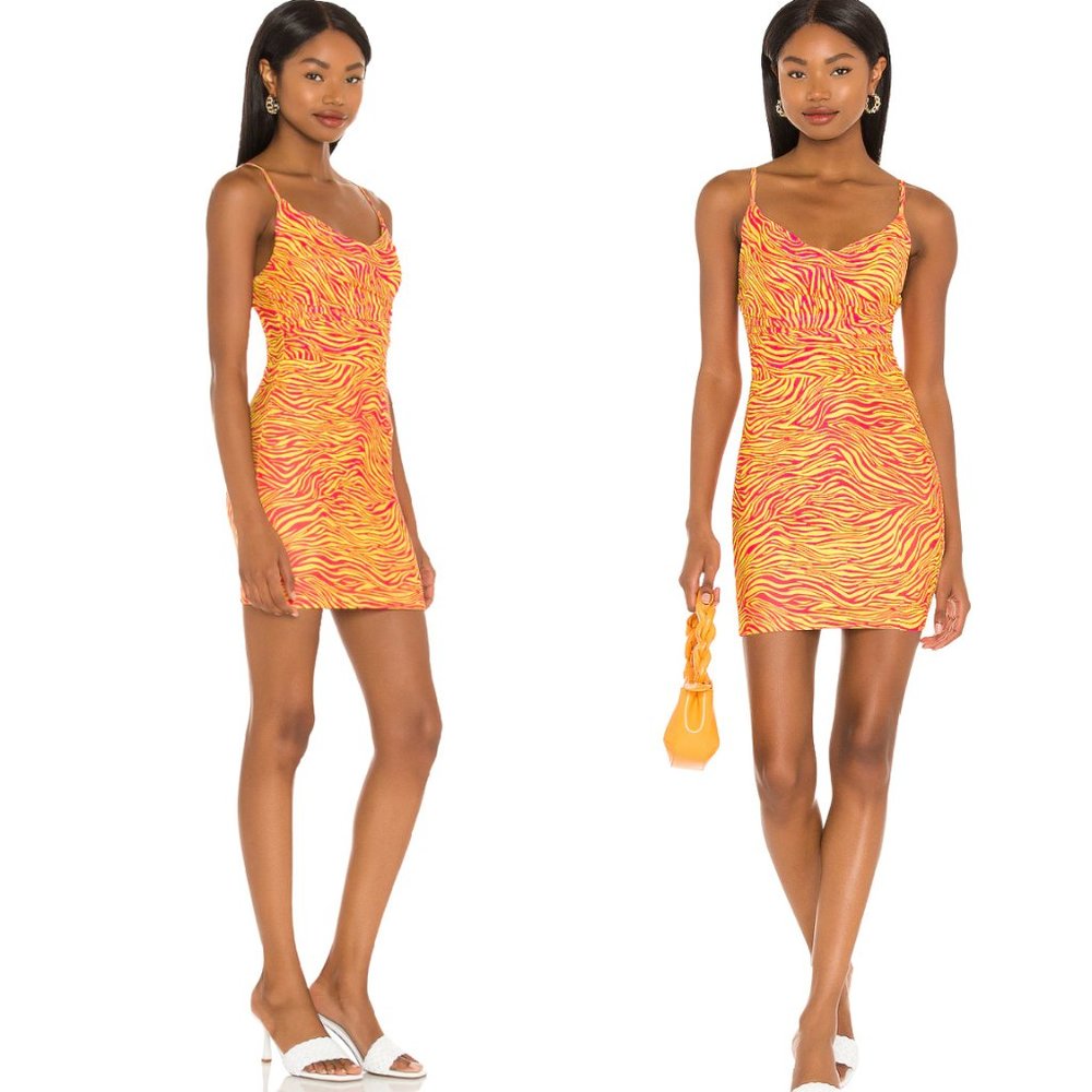 superdown Zebra Print Bright Mini Dress - Size Small